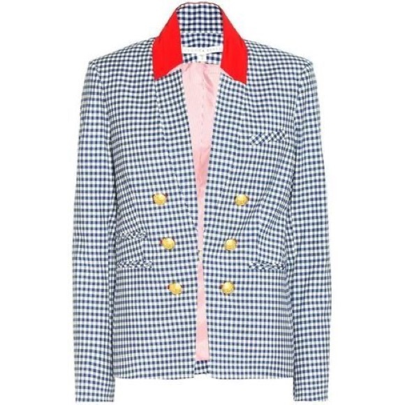 VERONICA BEARD
Blue white Double breasted Gingham Jacket - Picture 13 of 14